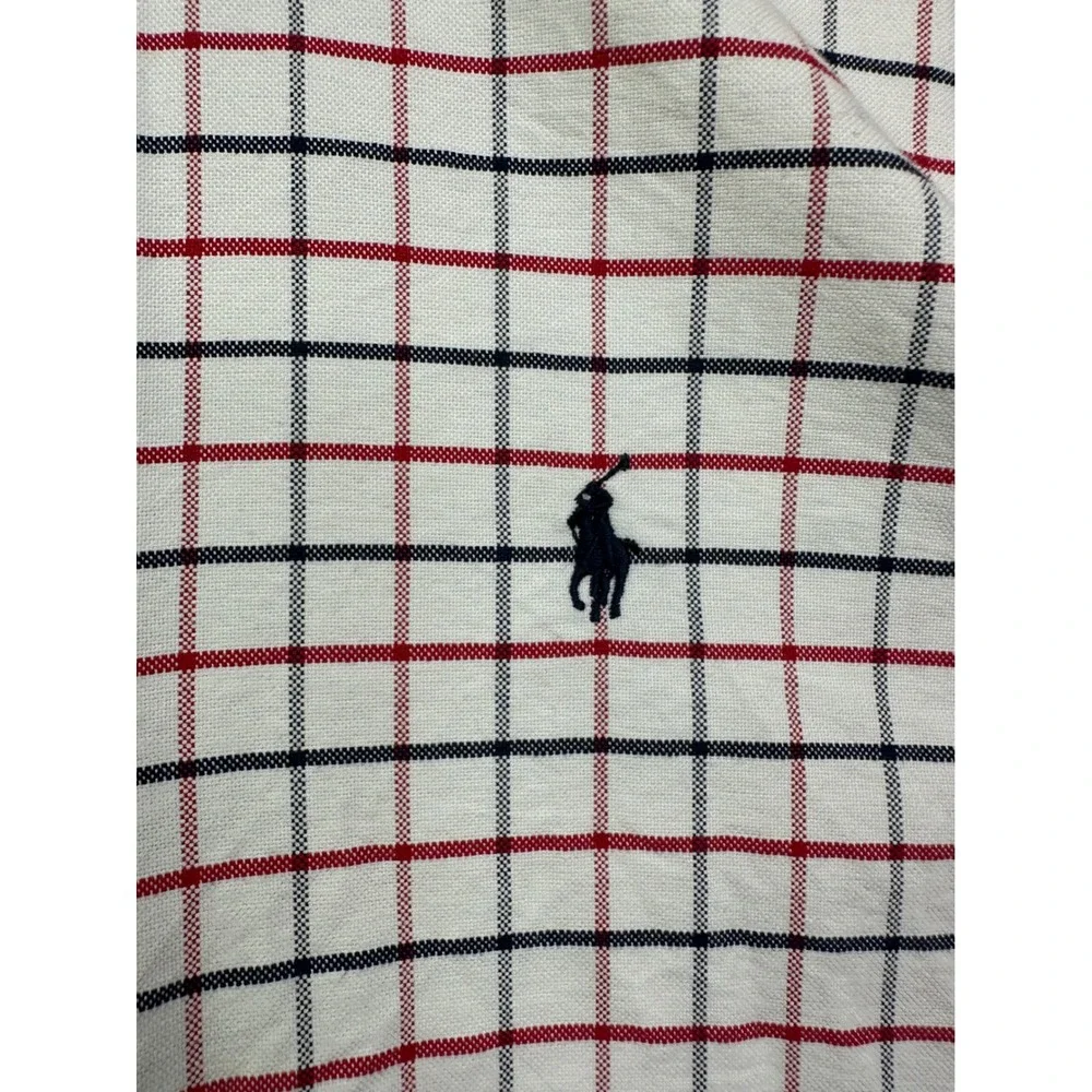 Ralph‎ Lauren Kids XL 18-20 Tattersall Check Button Down Shirt White Red Navy